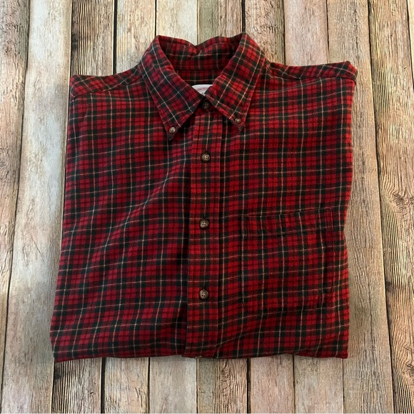Brooks Brother mens long sleeve plaid button down flannel shirt | size Large - Picture 4 of 9